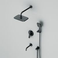 FB85A3RH42 X-Joy, набор: встроеный см-ль, излив, прямоуг.верхний душ 300х210мм, ручн.душ, черный — фото 5, Встраиваемые душевые комплекты