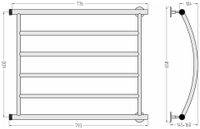 Полотенцесушитель водяной Стилье Минор 0602 600х800 (4) Г Без покрытия 00602-6080 — фото 4, Водяные полотенцесушители