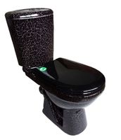 КОМФОРТ Унитаз-компакт (КОМФОРТ+) с арматурой, сиденьем, креплением, кракелюр черный. ROSA Вн УнЧ12 — фото 1, Напольные унитазы