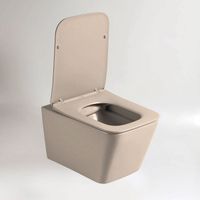 Унитаз подвесной Q-Line безободковый, цвет капучино мат., ультратонкое soft close сиденье арт-VT1-12MC — фото 7, Подвесные унитазы