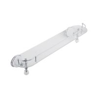 OLIVIA Полка c галереей, L60 см, стекло/керамика белая, хром 17495 — фото 1, Полки для ванной и душа