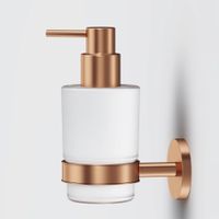 X-Joy, Стеклянный диспенсер для жидкого мыла с настенным держателем, роз. золото арт-A85A36944 — фото 2, Дозаторы
