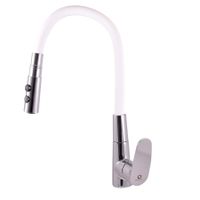 AMUR - смеситель кухонный, лейка на 2 режима (кнопоч/ перекл. реж.), ХРОМ/БЕЛЫЙ 500 мм. арт-AM719.5/12B — фото 1, Смесители для кухни