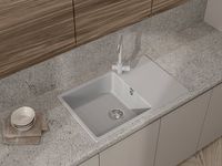 GRANFEST Мойка URBAN 678L 1-чаша+крыло 780*490мм серый арт.GF-UR- арт-678L серый — фото 2, Кухонные мойки