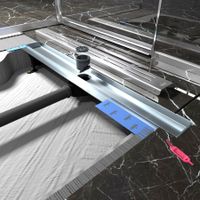 К-т водоотводящий желоб DP20-600 из нержавеющей стали + Декор. решетка DG20-600 арт-DP20600-DG20600 — фото 3, Душевые лотки