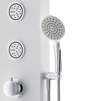 W85P-2-136AW Joy Гидромассажная панель, 3 форсунки, полочка для аксессуаров, верхний душ, 1360Х320 — фото 3, Душевые панели