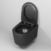 Унитаз подвесной Grossman (520х360х365) безободковый,смыв торнадо,черный матовый с тонкой крышкой,микролифт,1 место арт-GR-4499BMSQ — фото 6, Подвесные унитазы