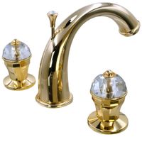 PRESTIGE CRYSTAL См-ль д/раковины, на 3 отв.с донным клапаном, золото арт-32766 — фото 3, Смесители для раковины