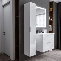 Пенал Бриклаер Хелена 30 см, белый 4627125416378 — фото 1, Пеналы для ванной комнаты