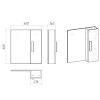 Товар: Шкаф-зеркало "НЕО-60 см" универсал. белый 206022 - фото 3 Шкаф-зеркало "НЕО-60 см" универсал. белый 206022 — фото 3, Зеркальные шкафы в ванную