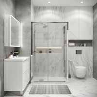 Боковая стенка Grossman Cosmo (100х195) хром,стекло шиншилла, 1 место арт-200.K33.02.100.10.02 — фото 3, Боковые стенки