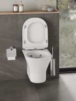 Orange Унитаз подвесной безободковый белый с инсталляцией, микролифт, кнопка смыва белая арт-CI01-100W+APB188 — фото 8, Комплекты унитаз + инсталляция