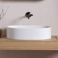 Раковина Scarabeo SKINNY накладная без перелива без отверстий цвет белый арт-5409 — фото 4, Раковины накладные