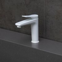 Bronx Смеситель для умывальника средний, монолитный, белый, LM, арт-LM3737MW — фото 2, Смесители для раковины