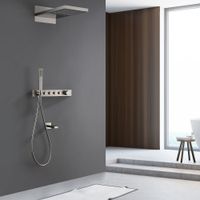 Товар: Душевая система ABBER Rund AF8753SP скрытого монтажа с изливом, термостат, сатин - фото 2 Душевая система ABBER Rund AF8753SP скрытого монтажа с изливом, термостат, сатин — фото 2, Встраиваемые душевые комплекты