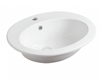 Раковина SIMAS LAVABI встраиваемая сверху с одним отверстием и двумя намеченными DESMO цвет белый S52 — фото 1, Раковины встраиваемые сверху