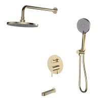 Душевая система встраиваемая Esko Sochi Gold 7in1SCGold, золотой сатин — фото 1, Душевые системы