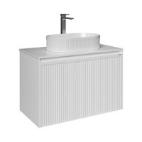 Тумба подвесная "КРИСТАЛЛ-80 см" с 1 ящ. белая глянец 108045 — фото 1, Комоды и тумбы для ванной комнаты