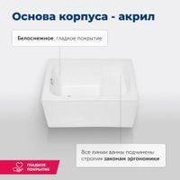 Акриловая ванна Aquanet Seed 110x70 (с каркасом) 00246173 — фото 8, Акриловые ванны