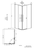 Душевое ограждение Grossman Galaxy 1/2.K33.01.11.10.02-1/2.K33.01.80L.10.02 (110х80х195) раздвижная,хром,стекло шиншилла,2 места арт-300.K33.01.11R80L.10.02 — фото 10, Прямоугольные душевые уголки