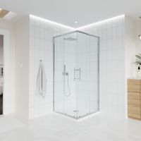 Душевой угол Veconi Evo 300 CH, 1000х900x1950, хром, прозрачное стекло E3-CH-10090-01-C9 — фото 1, Душевые уголки трапеция