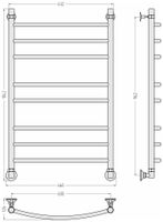 Полотенцесушитель водяной Стилье Аксиома-20 1000х600 Без покрытия арт-00662-1060 — фото 4, Водяные полотенцесушители