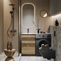 Товар: Напольная тумба под стиральную машину с двумя ящиками 115 см, цвет дуб балтийский с умывальником арт-TER01052NDB+FOR.11.04.D-L - фото 2 Напольная тумба под стиральную машину с двумя ящиками 115 см, цвет дуб балтийский с умывальником арт-TER01052NDB+FOR.11.04.D-L — фото 2, Тумбы с раковиной