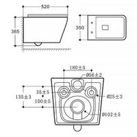 Унитаз подвесной Azario Nove 350х520х365 безободковый, c функцией биде, в комплекте быстросъемное сиденье микролифт арт-AZ-9321B — фото 13, Подвесные унитазы