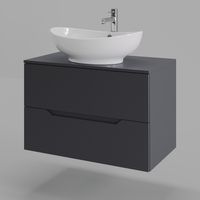 Orange Line Li-80TugMDF+B08-585W тумба с раковиной подвесная 80 см, графит/белый Li-80TugMDF+B08-585W — фото 1, Тумбы с раковиной