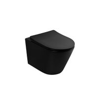 Унитаз ABBER Bequem подвесной черный матовый, безободковый, смыв торнадо арт-AC1102TMB — фото 1, Подвесные унитазы