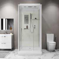 Душевая кабина Niagara Standart (100х100х215) квадрат,поддон 15см,распашная,проф.белый,3 места арт-ST100/15Q — фото 5, Душевые кабины