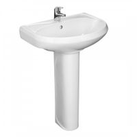 Умывальник "Вест" 57,5 см. с отв., с переливом (хром. кольцо) 1 сорт SANTERI 131118S0011B0 — фото 2, Раковины напольные