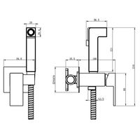 Гигиенический душ Azario Graves со смесителем, керамический картридж, скрытый монтаж, шланг 150 см, черный матовый арт-AZ-KFX03B — фото 2, Гигиенические души