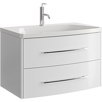 Товар: Подвесная тумба в цвете белый глянец с двумя ящиками с умывальником из литьевого мрамора NER0108 - фото 1 Подвесная тумба в цвете белый глянец с двумя ящиками с умывальником из литьевого мрамора NER0108 — фото 1, Тумбы с раковиной