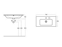 Тумба с раковиной Aquanet Практика 80 2 ящ. цв.маренго арт-00332507 — фото 7, Тумбы с раковиной