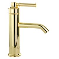 ERMITAGE MINI См-ль д/раковины моноком., ручка сверху латунь, донный клапан "click-clack", золото 31415 — фото 2, Смесители для раковины