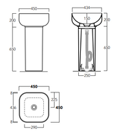 Колонна SIMAS BALLOON напольная цвет белый CN401 слив в пол — фото 2, Консоли для раковины
