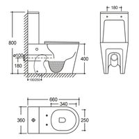 Унитаз-компакт Azario MIZEN 360х660х800 напольный, безободковый, смыв "Скрытое Торнадо", с быстросъемным сиденьем "Микролифт" арт-AZ-8300 — фото 15, Напольные унитазы