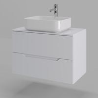 Orange Line Li-80TuwMDF+B05-500W тумба с раковиной подвесная 80 см, белый Li-80TuwMDF+B05-500W — фото 1, Тумбы с раковиной