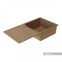 Мойка для кухни Верона 855x500x210 мм, прямоуг. с крылом, терракот 1A710032VR270 — фото 2, Кухонные мойки