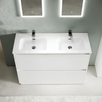 Тумба под раковину SANCOS Libra Floor напольная, 1190х450х840, c двумя ящиками оснащенными доводчиками, белый глянец , арт. LB120F-1W LB120F-2W — фото 6, Тумбы под раковину