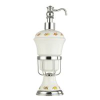 PROVANCE Дозатор жидкого мыла настольный, керамика с декором/хром 17654 — фото 1, Дозаторы