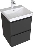 Тумба под раковину Aquanet Эмбер 50 черный матовый 00330464 — фото 2, Тумбы под раковину