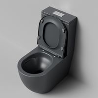 Унитаз напольный Grossman (640х360х835) безободковый,серый матовый с тонкой крышкой,микролифт,смыв торнадо,2 места арт-GR-4494GMSQ — фото 6, Напольные унитазы