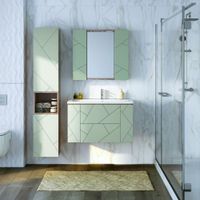 Тумба под раковину подвесная Бриклаер КРИСТАЛЛ фисташковый, 90 см арт-4627125417184 — фото 3, Тумбы с раковиной