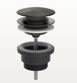 Донный клапан, Gessi, 1 1/4, диаметр, мм-66, для раковины, тип-автоматический, Stop&Go, форма крышки-круглая, цвет-Black Metal Brushed PVD, без слива-перелива арт-54599.707 — фото 1, Донные клапаны