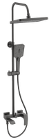Душевая система с тропическим душем и смесителем BELZ, оружейная сталь, арт-B24507-3 — фото 1, Душевые стойки