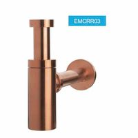 Сифон для умывальника 5/4 "круглая труба, латунь, розовое золото арт-EMCRR03 — фото 1, Сифоны для раковины