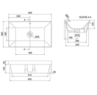 Раковина Scarabeo TEOREMA 2.0 встраиваемая снизу с переливом без отверстий цвет черный матовый с антибактериальным и грязеотталкивающим покрытием BIOKER арт-5135 49 BK — фото 4, Раковины встраиваемые снизу