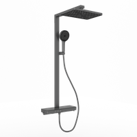 Товар: Душевая стойка SANCOS Vos с термостатическим смесителем, изливом, полкой, шлангом 1,5 м, верхним и ручным душем, цвет вороненая сталь, арт. SC6100GG - фото 1 Душевая стойка SANCOS Vos с термостатическим смесителем, изливом, полкой, шлангом 1,5 м, верхним и ручным душем, цвет вороненая сталь, арт. SC6100GG — фото 1, Душевые стойки